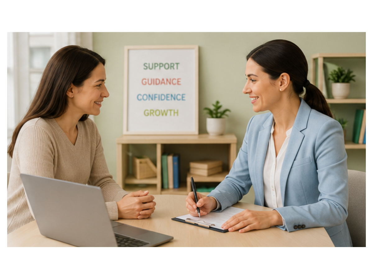 Professional guidance conversation with parent